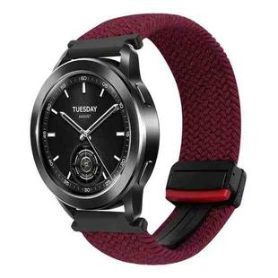 For Xiaomi Watch 2 Pro 22mm Magnetic Buckle Braided Watch Band(Dark Red)