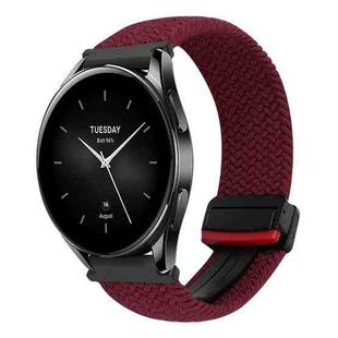 For Xiaomi Watch S2 22mm Magnetic Buckle Braided Watch Band(Dark Red)