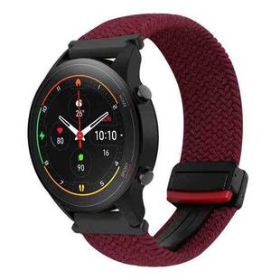 For Xiaomi Watch S1 Pro 22mm Magnetic Buckle Braided Watch Band(Dark Red)