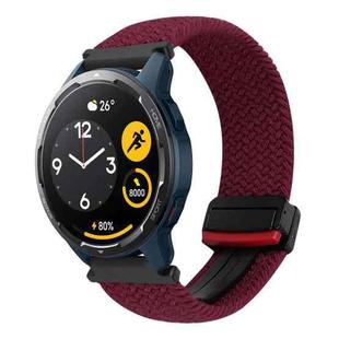 For Xiaomi Watch S1 Active 22mm Magnetic Buckle Braided Watch Band(Dark Red)