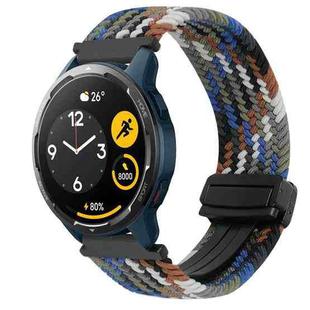 For Xiaomi Watch S1 Active 22mm Magnetic Buckle Braided Watch Band(Denim Colorful)