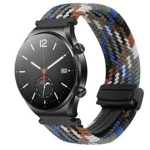 For Xiaomi Watch S1 22mm Magnetic Buckle Braided Watch Band(Denim Colorful)