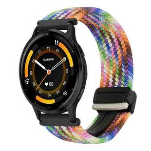 For Garmin Venu 3 22mm Magnetic Buckle Braided Watch Band(Colorful)