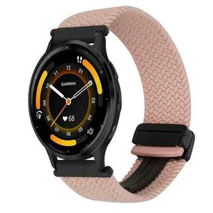 For Garmin Venu 3 22mm Magnetic Buckle Braided Watch Band(Pink)