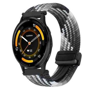 For Garmin Venu 3 22mm Magnetic Buckle Braided Watch Band(Dazzling Black)