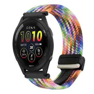 For Garmin Forerunner 265 22mm Magnetic Buckle Braided Watch Band(Colorful)