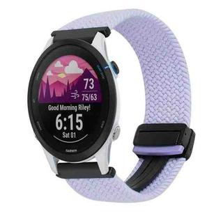 For Garmin Forerunner 255 22mm Magnetic Buckle Braided Watch Band(Purple)