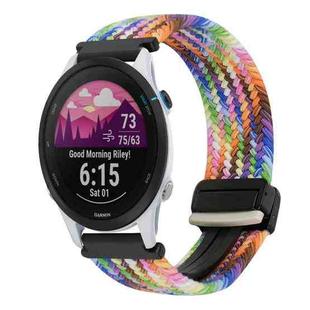 For Garmin Forerunner 255 Music 22mm Magnetic Buckle Braided Watch Band(Colorful)