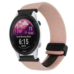 For Garmin Forerunner 255 Music 22mm Magnetic Buckle Braided Watch Band(Pink)