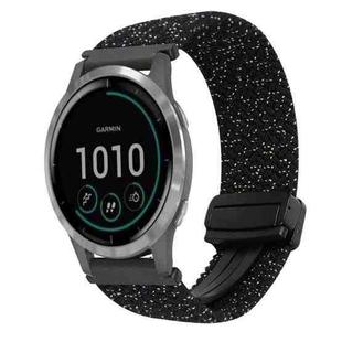 For Garmin Vivoactive 4 22mm Magnetic Buckle Braided Watch Band(Stars Black)