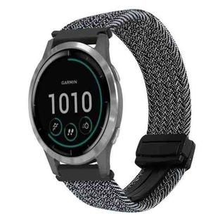 For Garmin Vivoactive 4 22mm Magnetic Buckle Braided Watch Band(Metallic Gray)