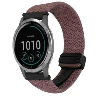 For Garmin Vivoactive 4 22mm Magnetic Buckle Braided Watch Band(Smoky Purple)