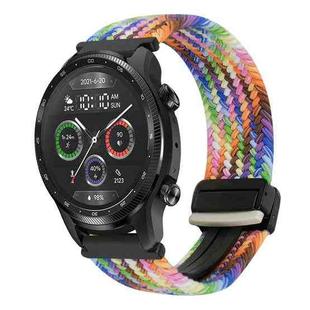 For Ticwatch Pro X 22mm Magnetic Buckle Braided Watch Band(Colorful)