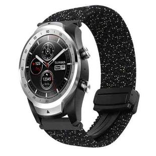 For Ticwatch Pro 2020 22mm Magnetic Buckle Braided Watch Band(Stars Black)