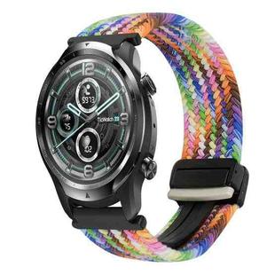 For Ticwatch Pro 2021 22mm Magnetic Buckle Braided Watch Band(Colorful)