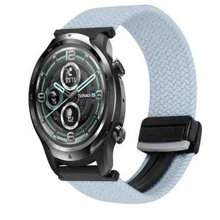 For Ticwatch Pro 22mm Magnetic Buckle Braided Watch Band(Sky Blue)