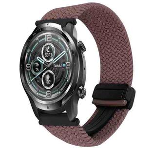 For Ticwatch Pro 22mm Magnetic Buckle Braided Watch Band(Smoke Purple)