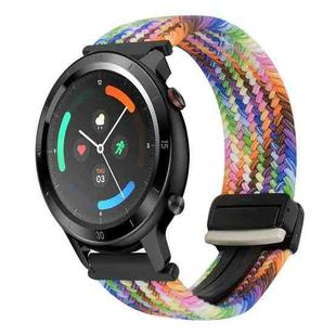 For Ticwatch GTX 22mm Magnetic Buckle Braided Watch Band(Colorful)