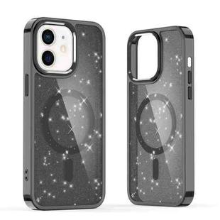 For iPhone 11 Glitter MagSafe Shockproof Phone Case(Black)