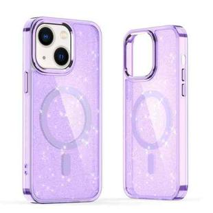 For iPhone 13 Glitter MagSafe Shockproof Phone Case(Purple)