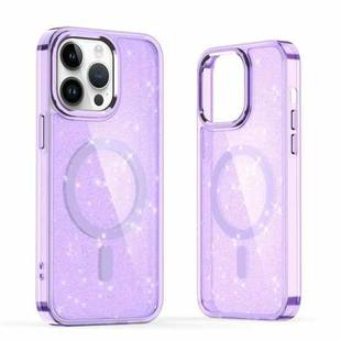 For iPhone 14 Pro Glitter MagSafe Shockproof Phone Case(Purple)