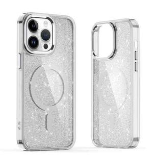 For iPhone 14 Pro Max Glitter MagSafe Shockproof Phone Case(Grey)