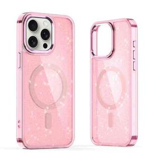 For iPhone 15 Pro Glitter MagSafe Shockproof Phone Case(Pink)