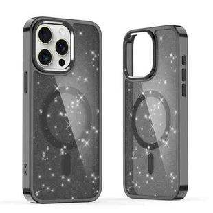 For iPhone 15 Pro Max Glitter MagSafe Shockproof Phone Case(Black)