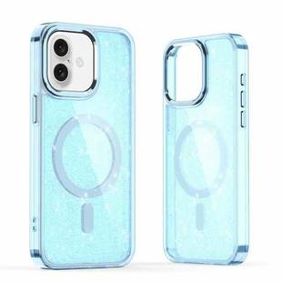 For iPhone 16 Plus Glitter MagSafe Shockproof Phone Case(Blue)