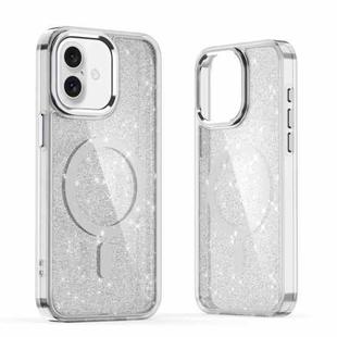 For iPhone 16 Plus Glitter MagSafe Shockproof Phone Case(Grey)