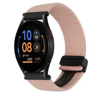 For Samsung Galaxy Watch FE 40mm 20mm Magnetic Buckle Braided Watch Strap(Pink)