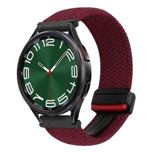 For Samsung Galaxy Watch 6 Classic 20mm Magnetic Buckle Braided Watch Strap(Black Sand Red)