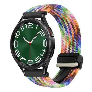 For Samsung Galaxy Watch 6 Classic 20mm Magnetic Buckle Braided Watch Strap(Colorful)