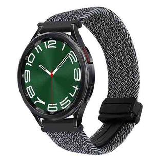 For Samsung Galaxy Watch 6 Classic 20mm Magnetic Buckle Braided Watch Strap(Metallic  Gray)