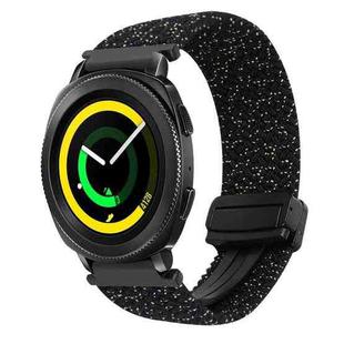 For Samsung Gear Sport 20mm Magnetic Buckle Braided Watch Strap(Stars Black)