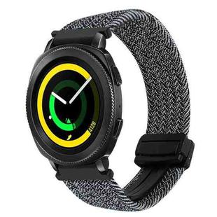 For Samsung Gear Sport 20mm Magnetic Buckle Braided Watch Strap(Metallic  Gray)