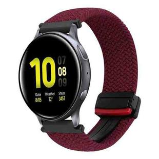 For Samsung Galaxy Watch Active 2 20mm Magnetic Buckle Braided Watch Strap(Black Sand Red)