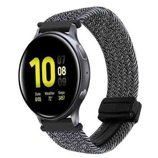 For Samsung Galaxy Watch Active 2 20mm Magnetic Buckle Braided Watch Strap(Metallic  Gray)