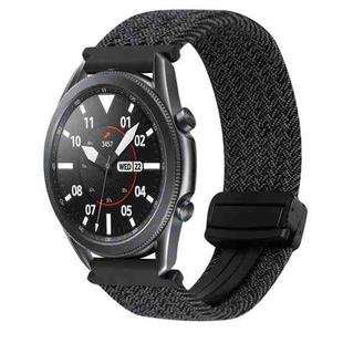 For Samsung Galaxy Watch 3 41mm 20mm Magnetic Buckle Braided Watch Strap(Graphite Black)