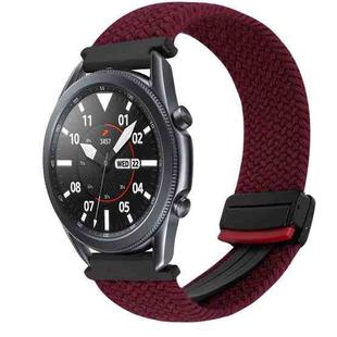 For Samsung Galaxy Watch 3 41mm 20mm Magnetic Buckle Braided Watch Strap(Wine Red)