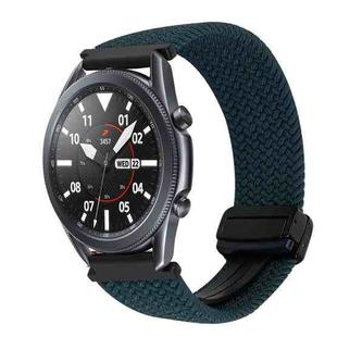 For Samsung Galaxy Watch 3 41mm 20mm Magnetic Buckle Braided Watch Strap(Forest Green)