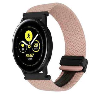 For Samsung Galaxy Watch Active 20mm Magnetic Buckle Braided Watch Strap(Pink)