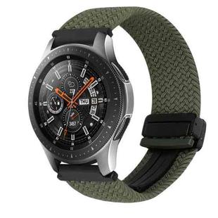 For Samsung Galaxy Watch 42mm 20mm Magnetic Buckle Braided Watch Strap(Olive Green)