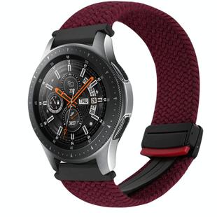 For Samsung Galaxy Watch 42mm 20mm Magnetic Buckle Braided Watch Strap(Wine Red)