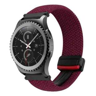 For Samsung Gear S2 Classic 20mm Magnetic Buckle Braided Watch Strap(Black Sand Red)