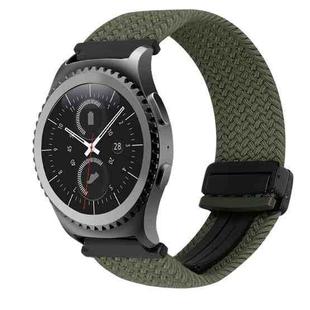 For Samsung Gear S2 Classic 20mm Magnetic Buckle Braided Watch Strap(Olive Green)