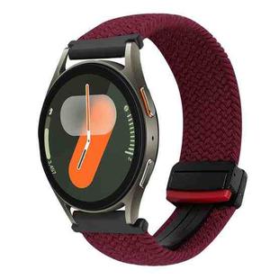 For Samsung Galaxy Watch 7 20mm Magnetic Buckle Braided Watch Strap(Black Sand Red)