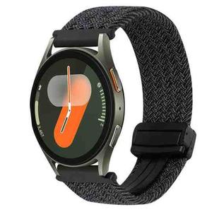 For Samsung Galaxy Watch 7 20mm Magnetic Buckle Braided Watch Strap(Graphite Black)