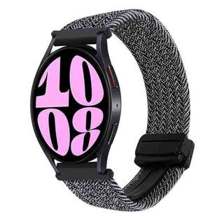 For Samsung Galaxy Watch 6 20mm Magnetic Buckle Braided Watch Strap(Metallic  Gray)