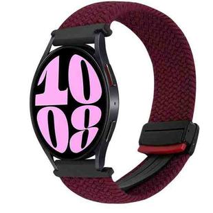 For Samsung Galaxy Watch 6 20mm Magnetic Buckle Braided Watch Strap(Wine Red)